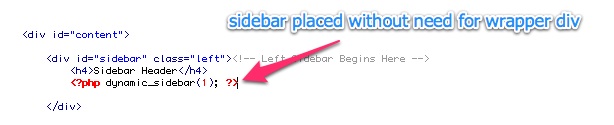 Sidebar Placement Code