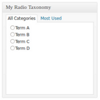 How to Use Radio Buttons With Taxonomies