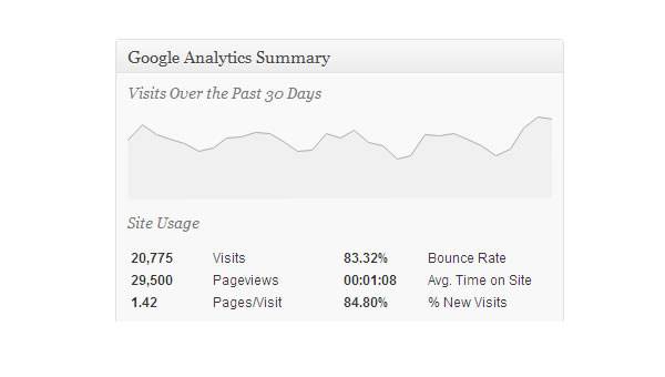 Google Analytics Dashboard Widget
